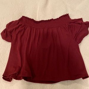 Altar’d State Maroon Off the Shoulder Top